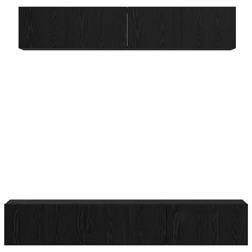 TV-Schrankset 5 pcs Schwarz Eichen-Optik Holzwerkstoff