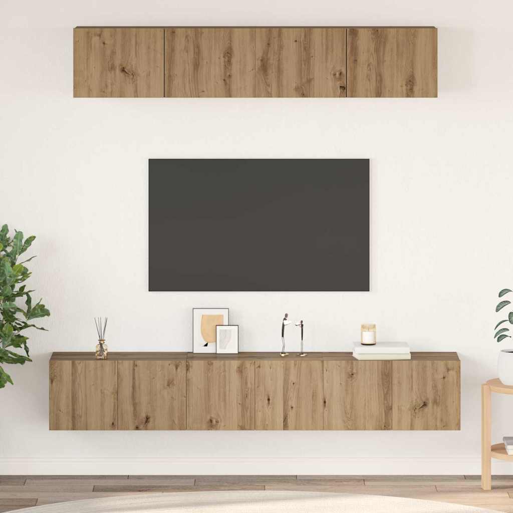 TV-Schrankset Wandmontiert 5 pcs Artisan-Eiche Holzwerkstoff