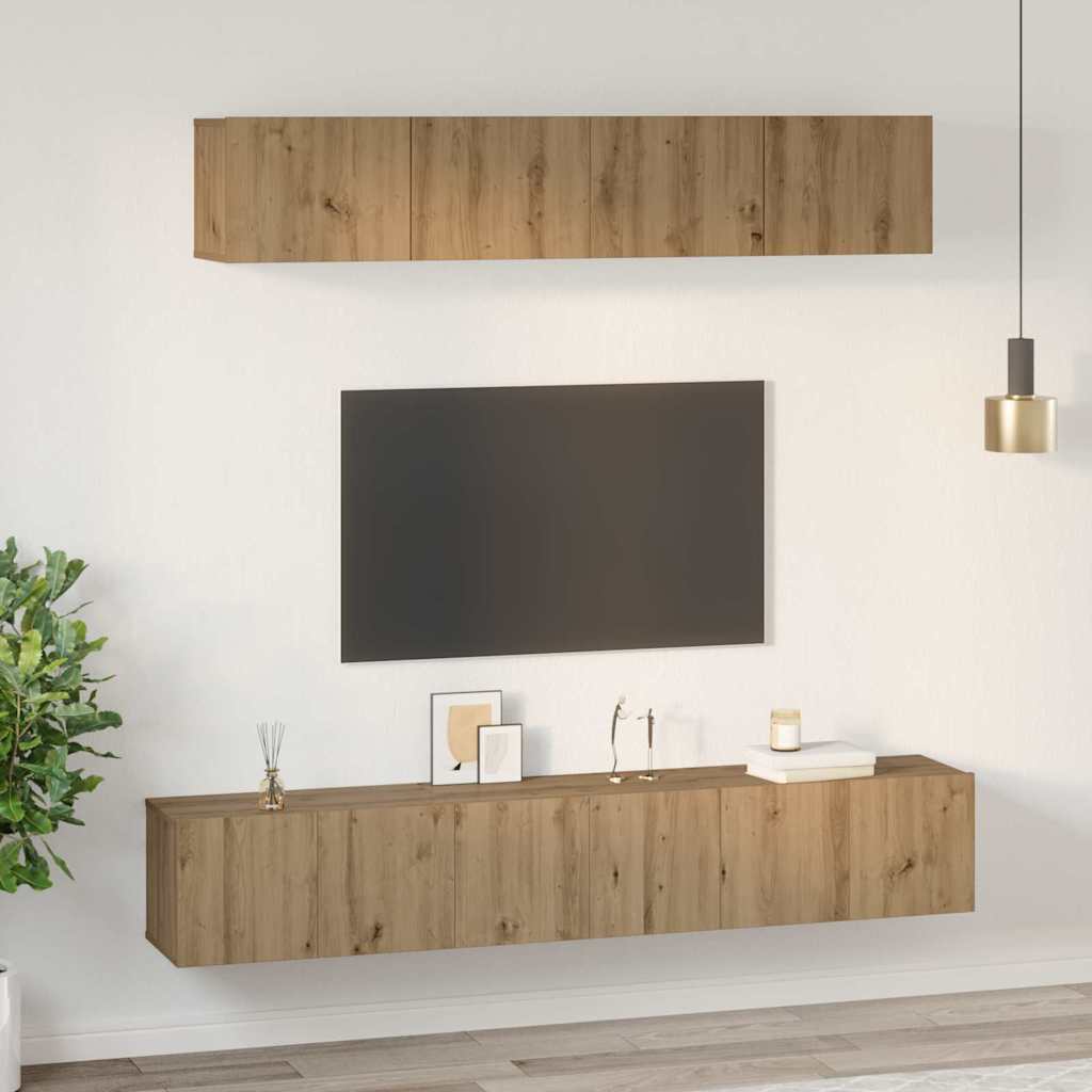 TV-Schrankset Wandmontiert 5 pcs Artisan-Eiche Holzwerkstoff