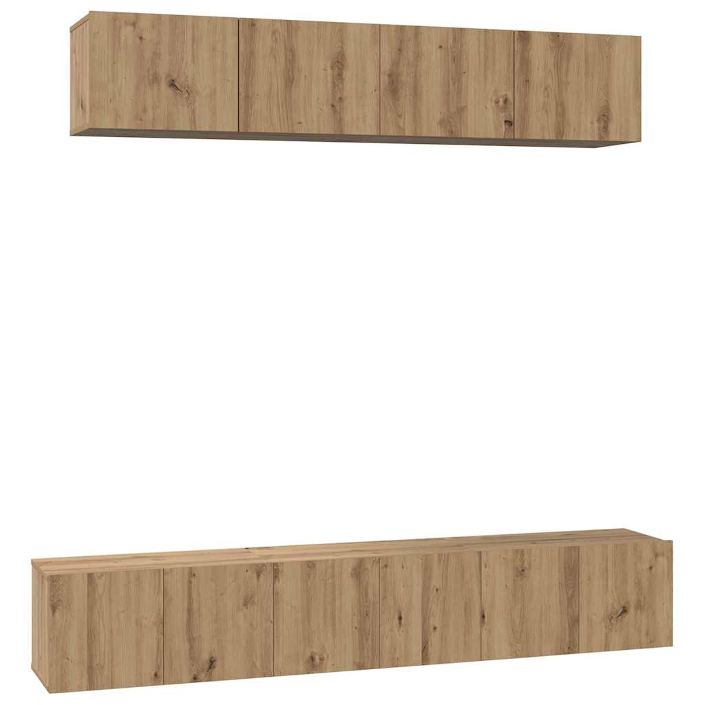 TV-Schrankset Wandmontiert 5 pcs Artisan-Eiche Holzwerkstoff