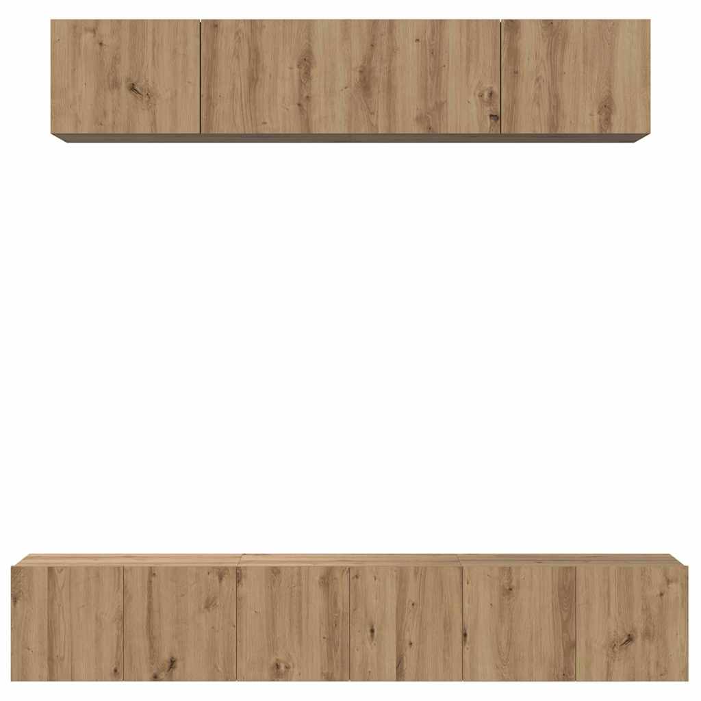 TV-Schrankset Wandmontiert 5 pcs Artisan-Eiche Holzwerkstoff