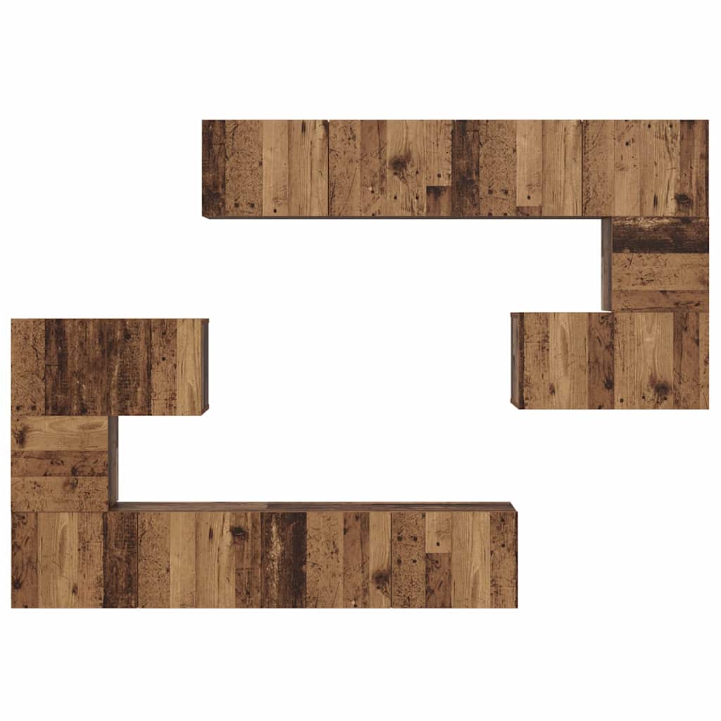 TV-Schrankset Wandmontiert 8 pcs Altholz Holzwerkstoff