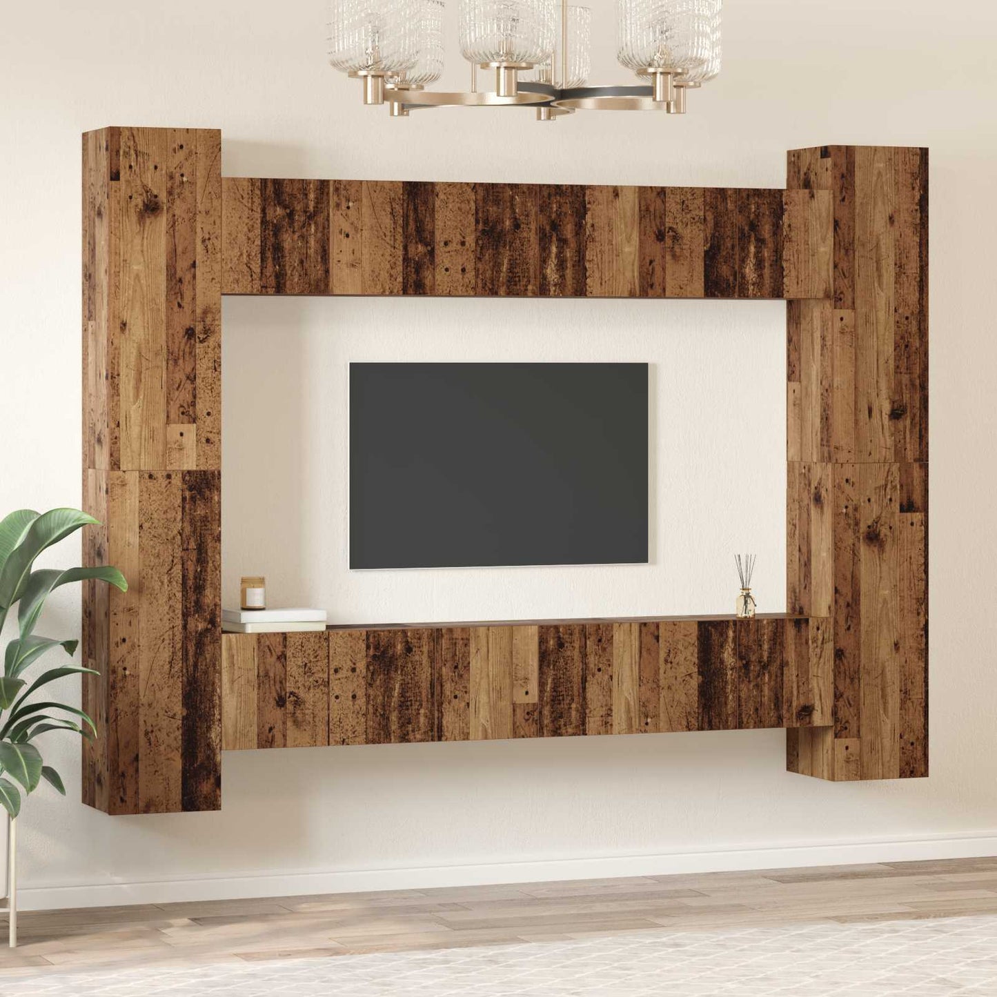TV-Schrankset 10 pcs Altholz 30,5 x 30 x 90 cm Holzwerkstoff