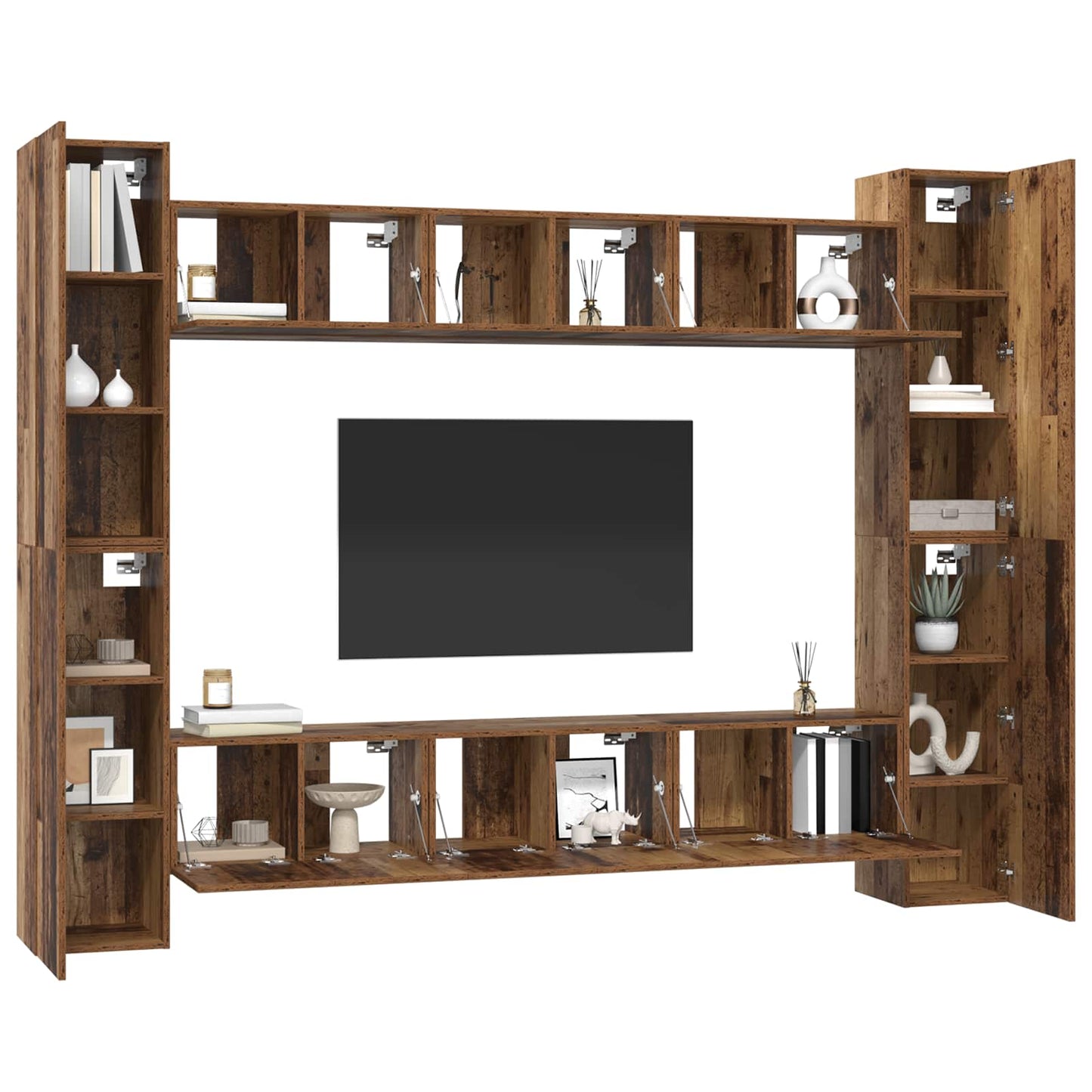 TV-Schrankset 10 pcs Altholz 30,5 x 30 x 90 cm Holzwerkstoff