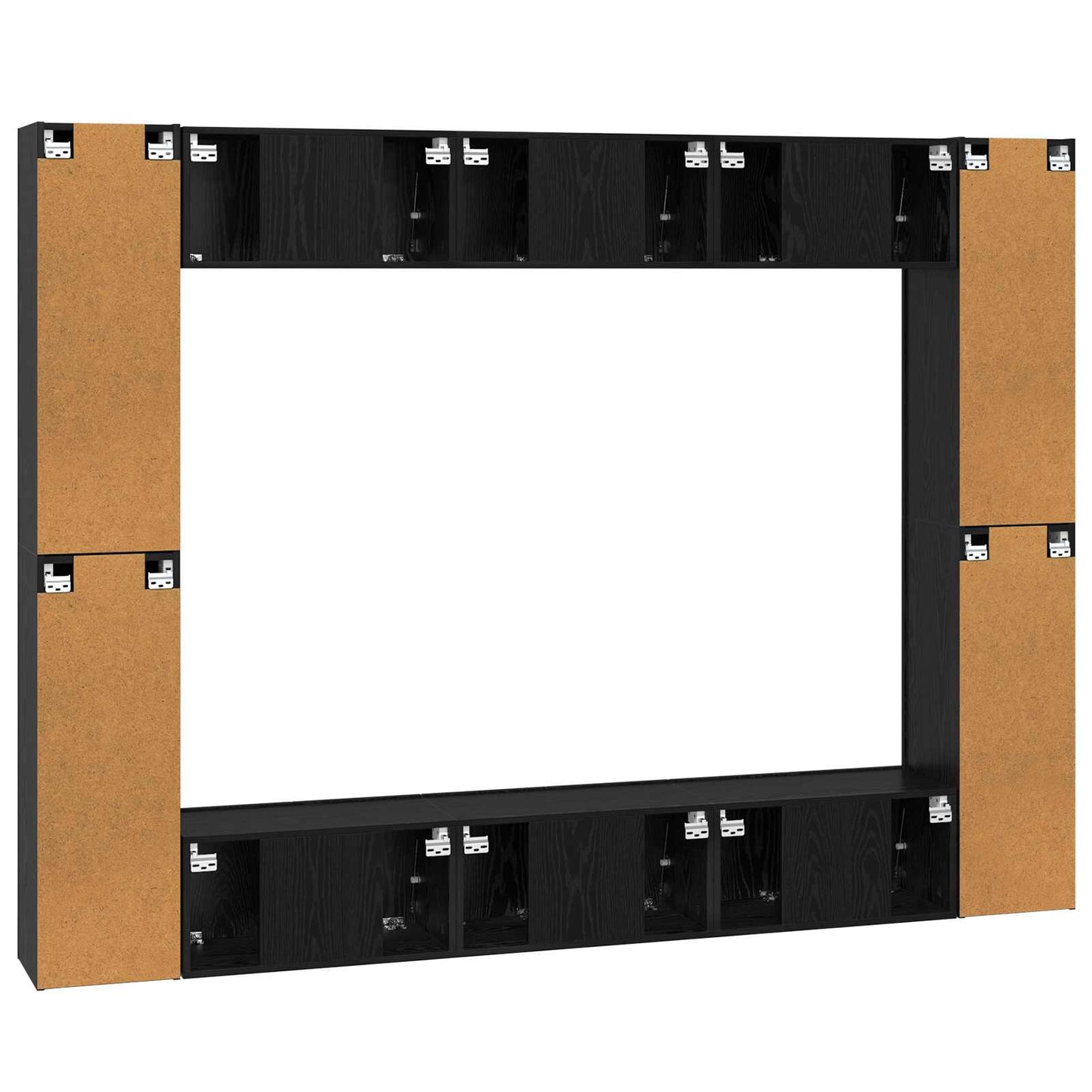TV-Schrankset 10 pcs Schwarz Eichen-Optik 30,5 x 30 x 90 cm