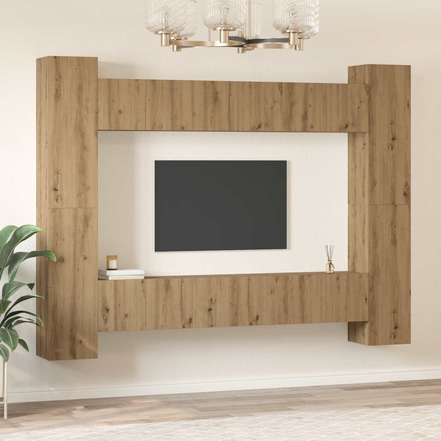TV-Schrankset 10 pcs Artisan-Eiche 30,5 x 30 x 90 cm