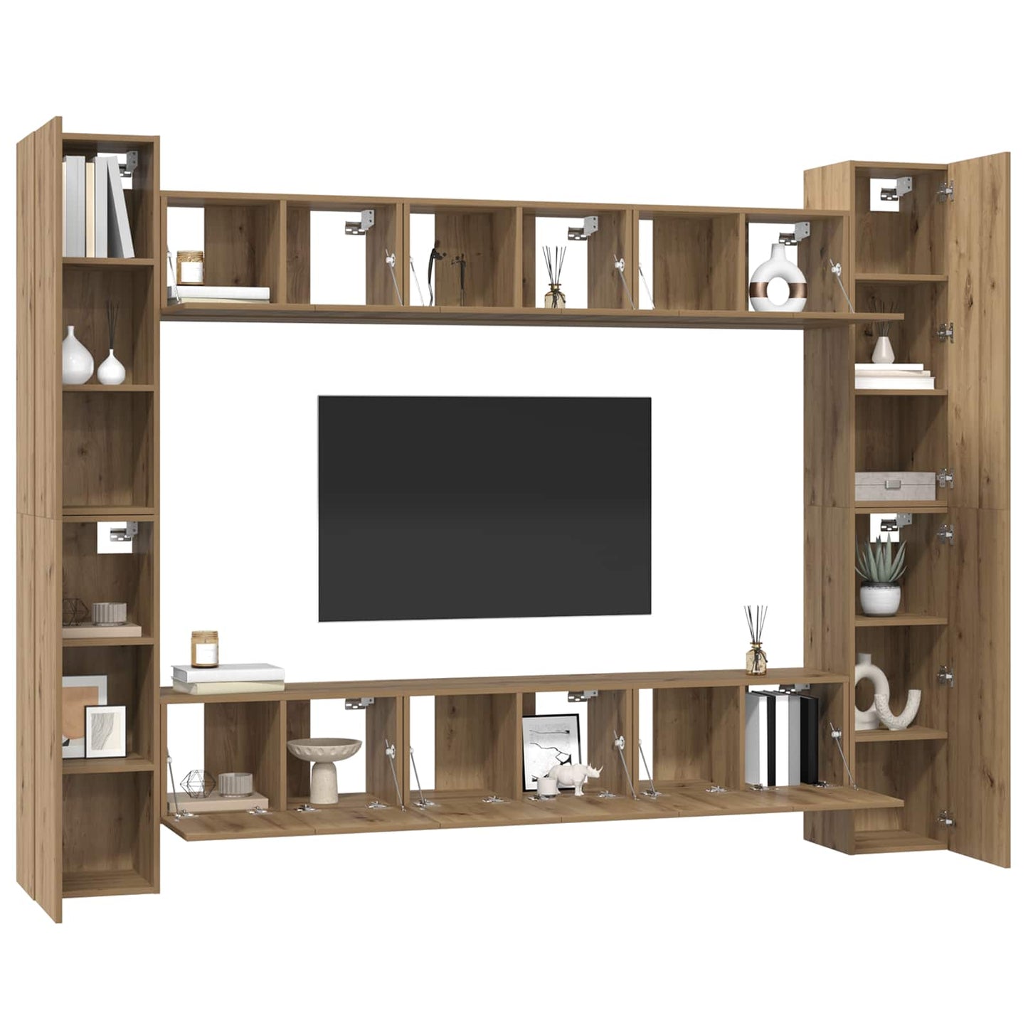 TV-Schrankset 10 pcs Artisan-Eiche 30,5 x 30 x 90 cm