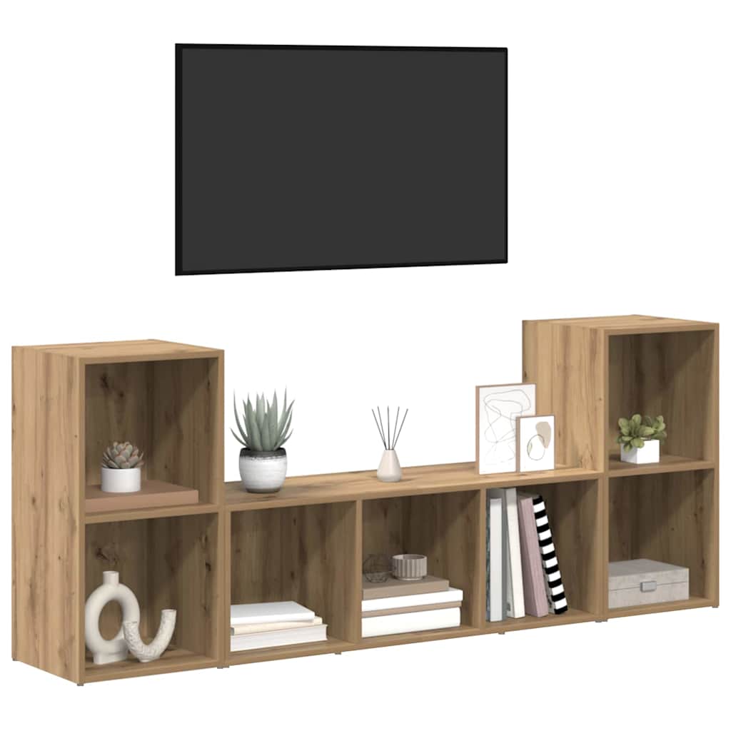 TV-Schrankset Wandmontiert 3 pcs Braun Holzwerkstoff
