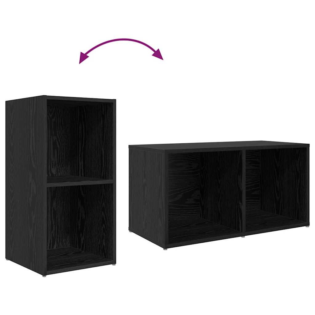 TV-Schrank Set 8 pcs Schwarz Eichen-Optik Holzwerkstoff