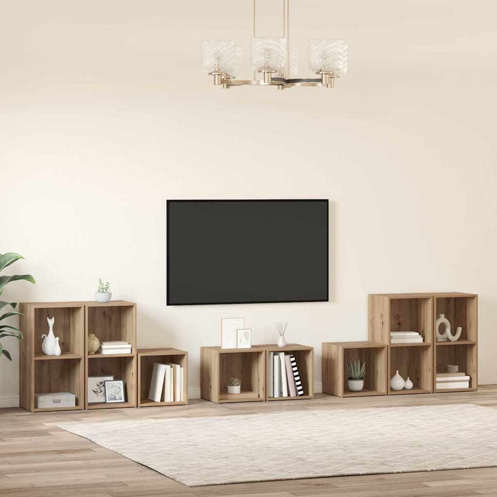 TV-Schrank Set Wandmontiert 8 pcs Artisan-Eiche Holzwerkstoff
