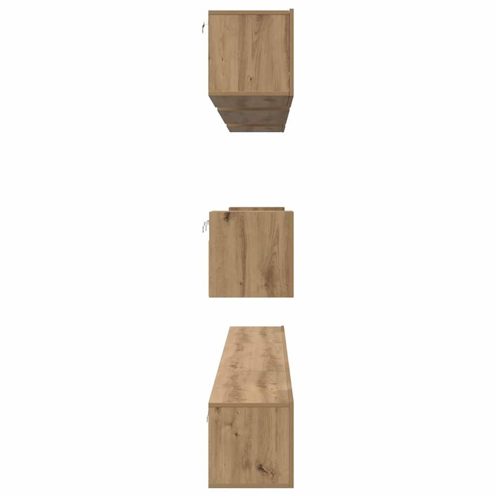TV-Schrankset Wandmontiert 8 pcs Artisan-Eiche Holzwerkstoff