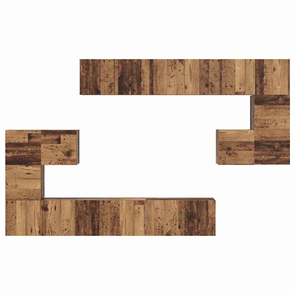 TV-Schrankset Wandmontiert 10 pcs Altholz Holzwerkstoff