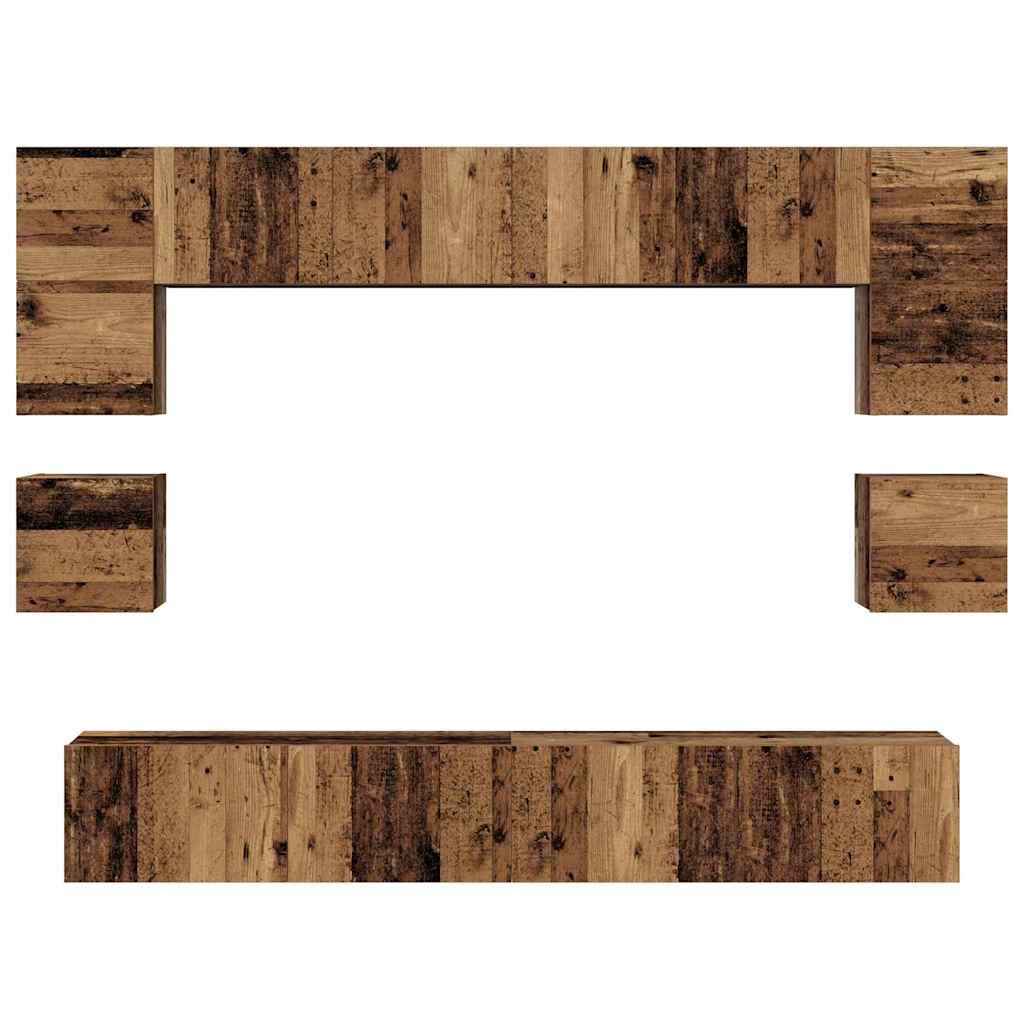 TV-Schrankset Wandmontiert 8 pcs Altholz Holzwerkstoff