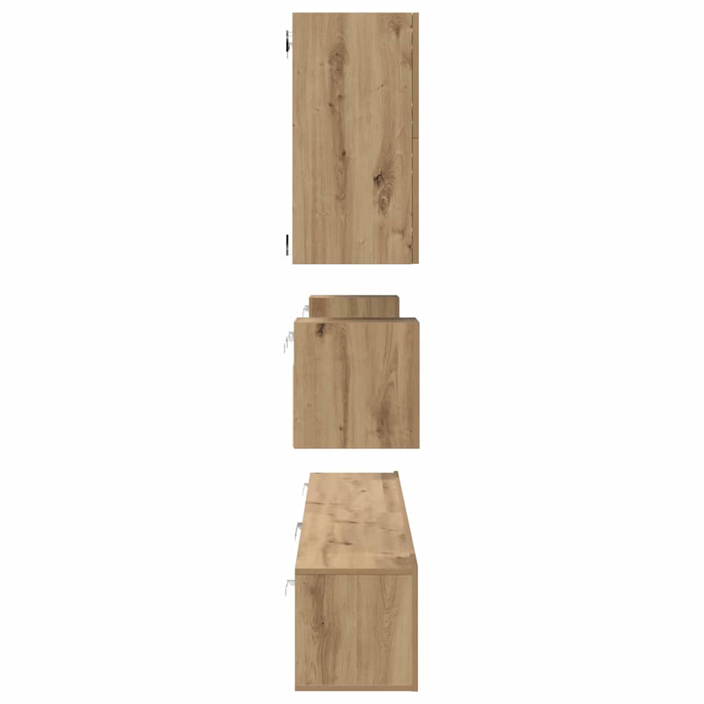 TV-Schrankset Wandmontiert 8 pcs Artisan-Eiche Holzwerkstoff