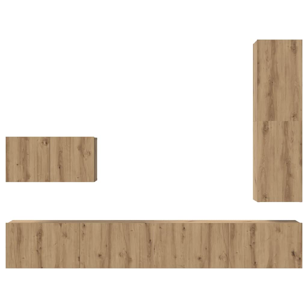 TV-Schrankset mit Schubladen 4 pcs Artisan-Eiche Holzwerkstoff