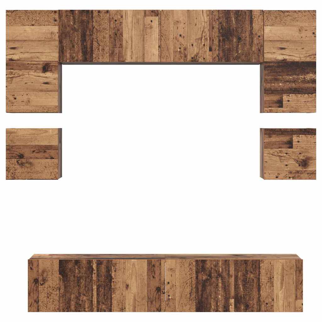 TV-Schrankset Wandmontiert 8 pcs Altholz Holzwerkstoff