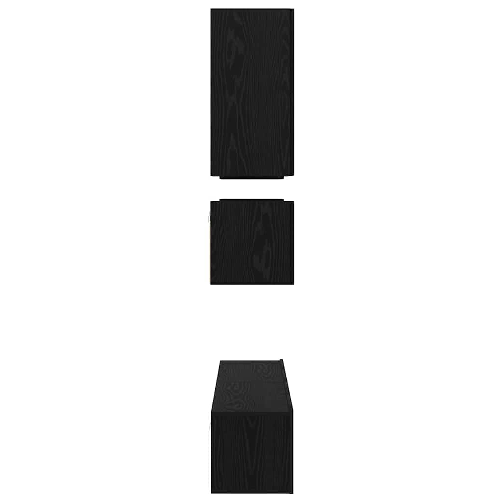 TV-Schrankset 8 pcs Schwarz Eichen-Optik Holzwerkstoff