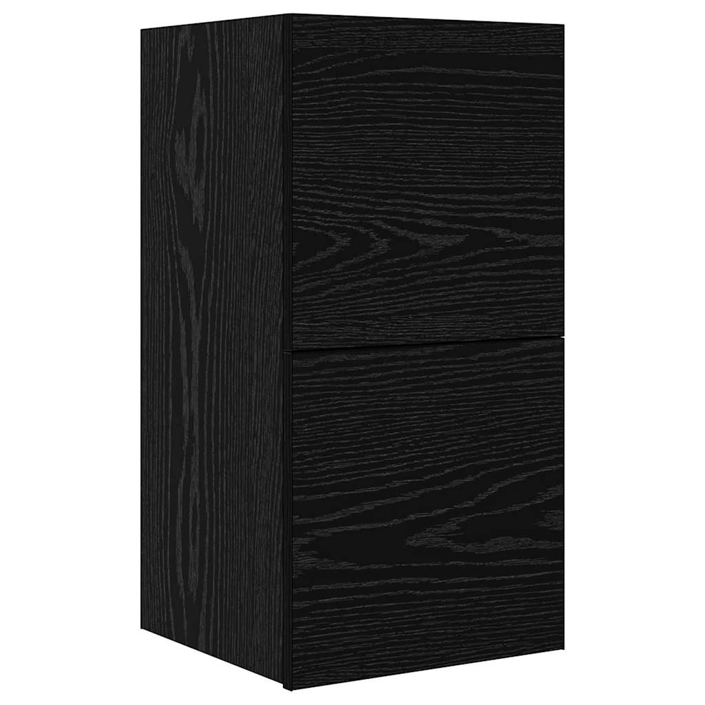 Wand-TV-Schrank 3 pcs Schwarz Eichen-Optik Holzwerkstoff