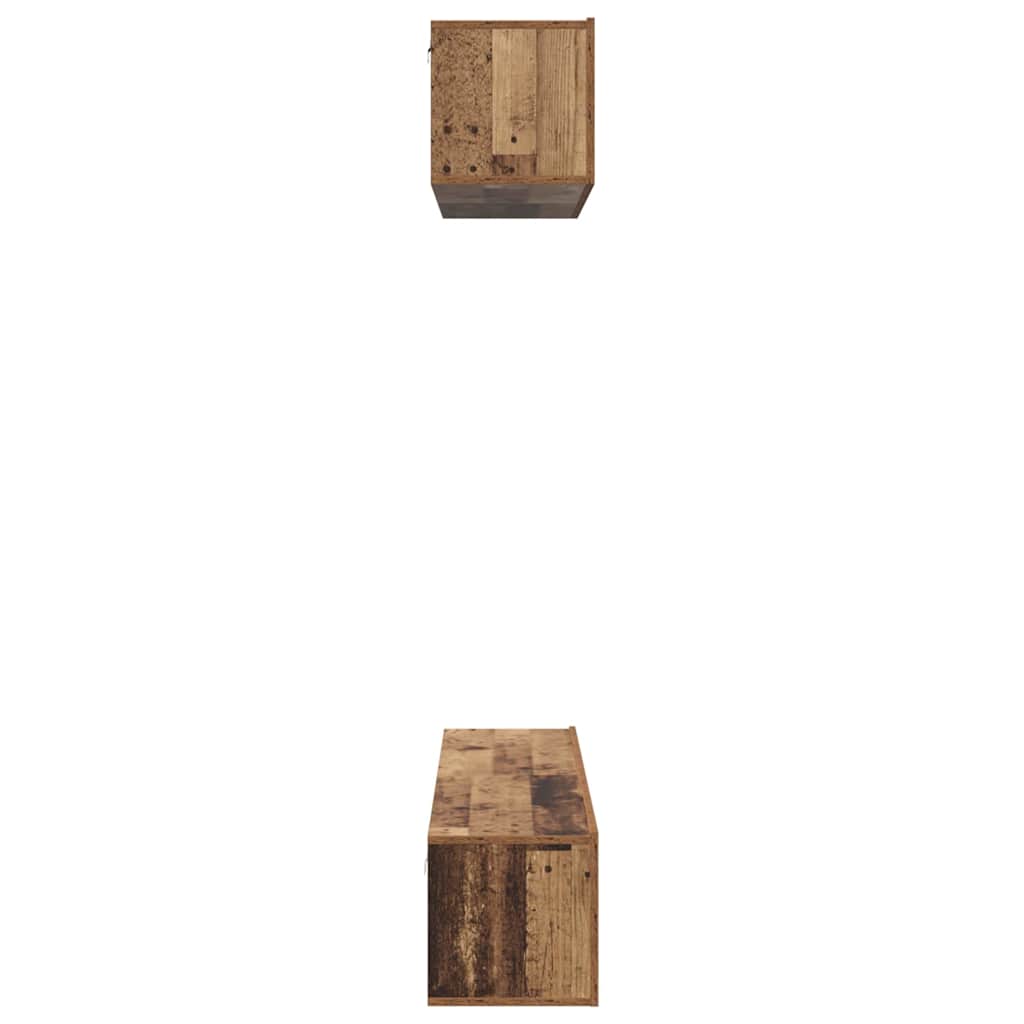 TV-Schrankset Wandmontiert 4 pcs Altholz Holzwerkstoff