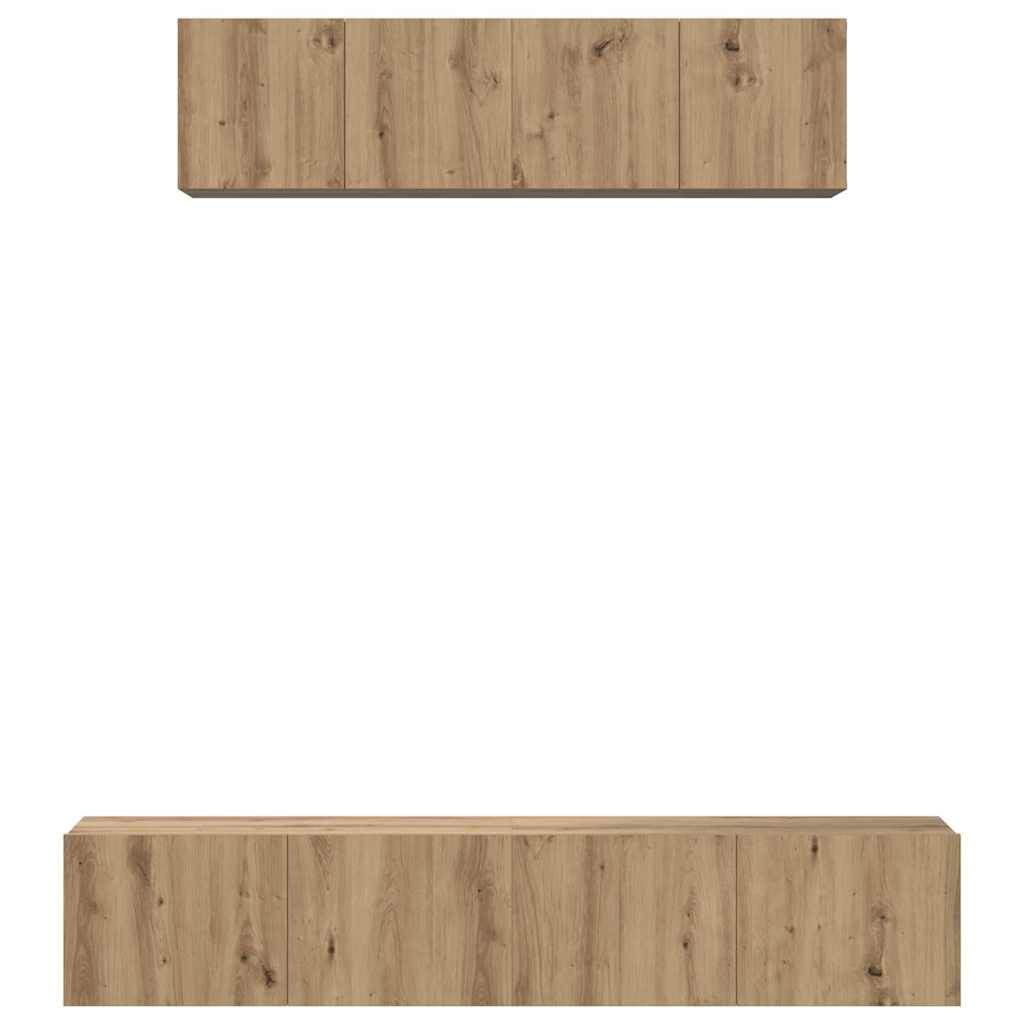TV-Schrankset Wandmontiert 4 pcs Artisan-Eiche Holzwerkstoff