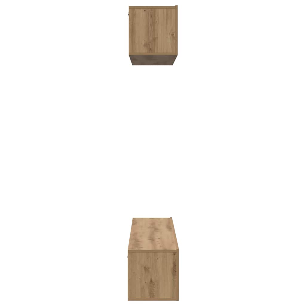 TV-Schrankset Wandmontiert 4 pcs Artisan-Eiche Holzwerkstoff