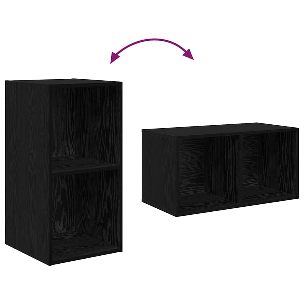 TV-Schrankset Schwarz Eichen-Optik 37 x 37 x 107 cm