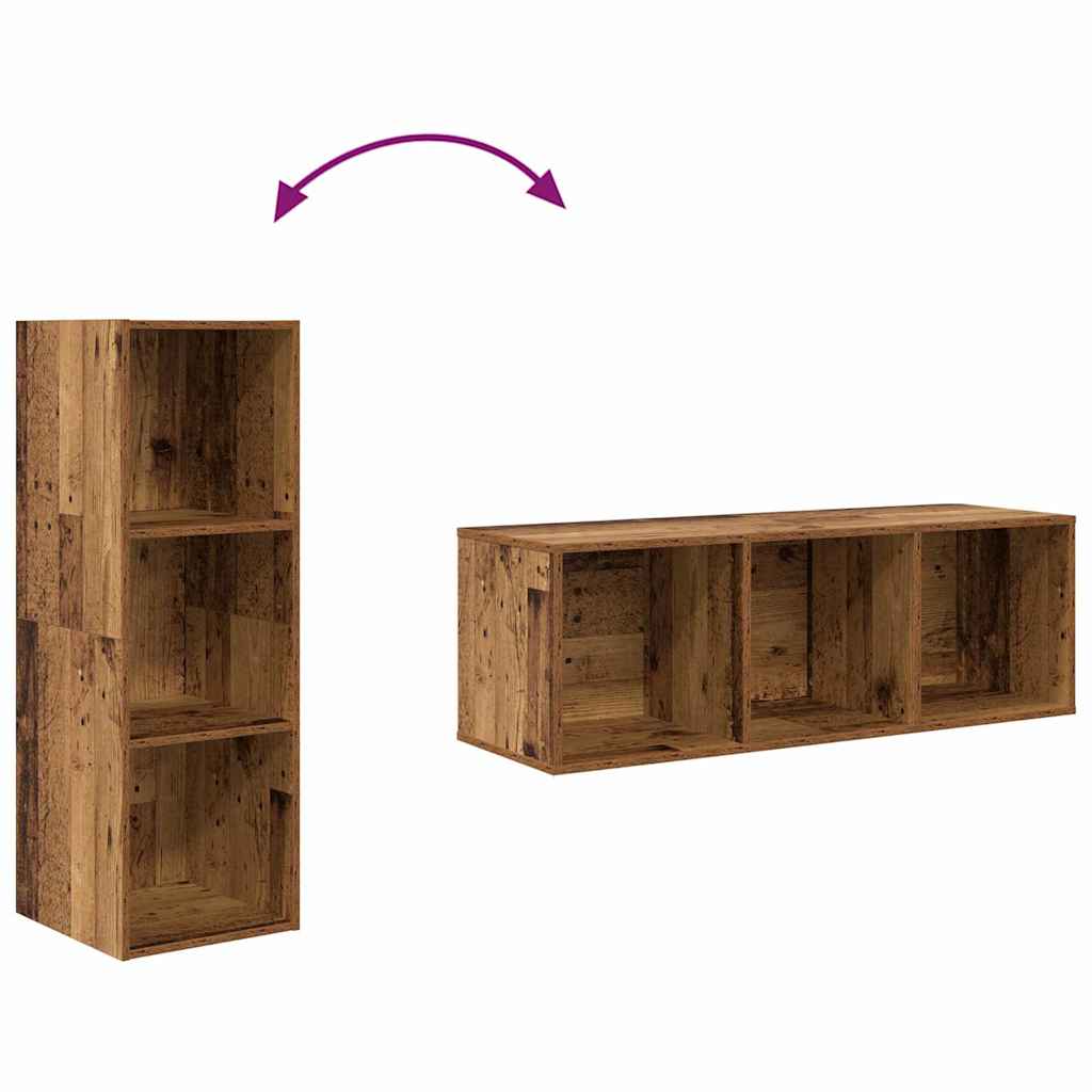 TV-Schrankset Wandmontiert 3 pcs Altholz Holzwerkstoff