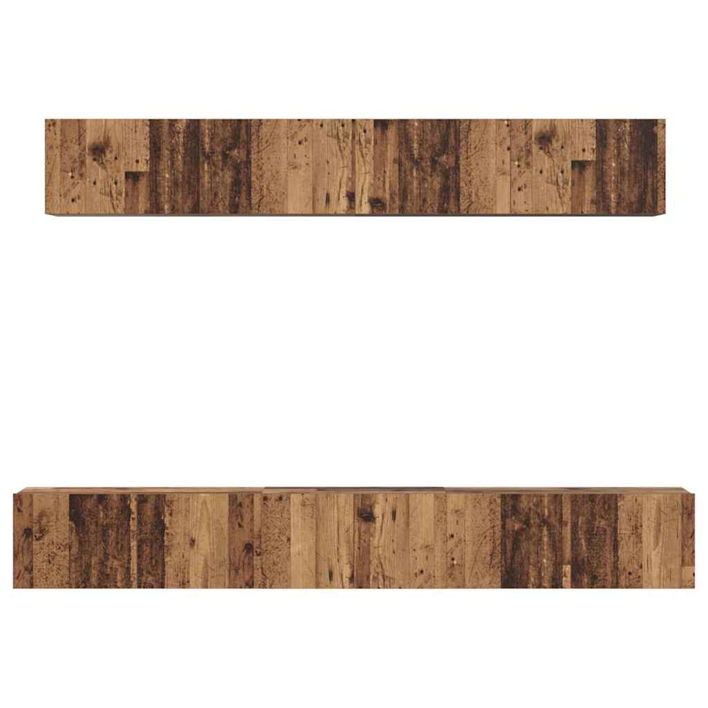 TV-Schrankset Wandmontiert 5 pcs Altholz Holzwerkstoff