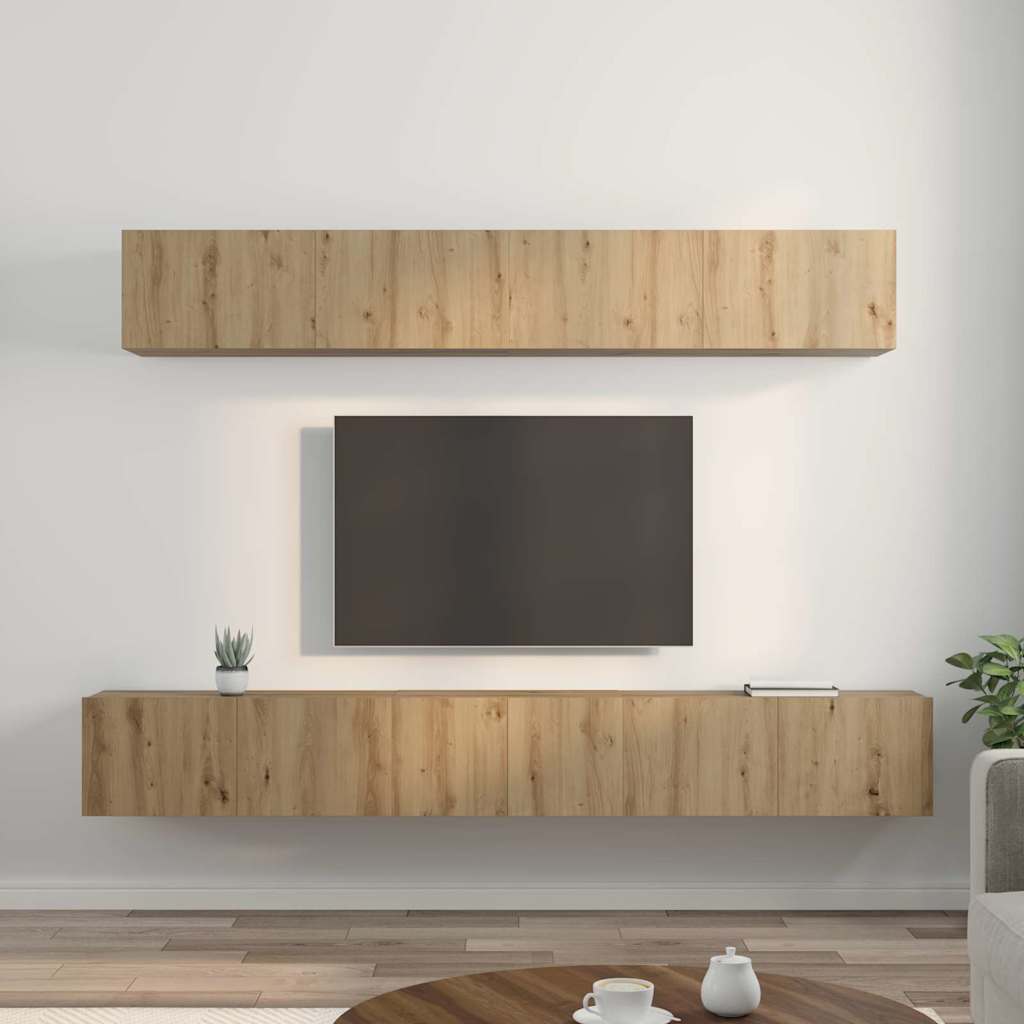 TV-Schrankset Wandmontiert 5 pcs Artisan-Eiche Holzwerkstoff