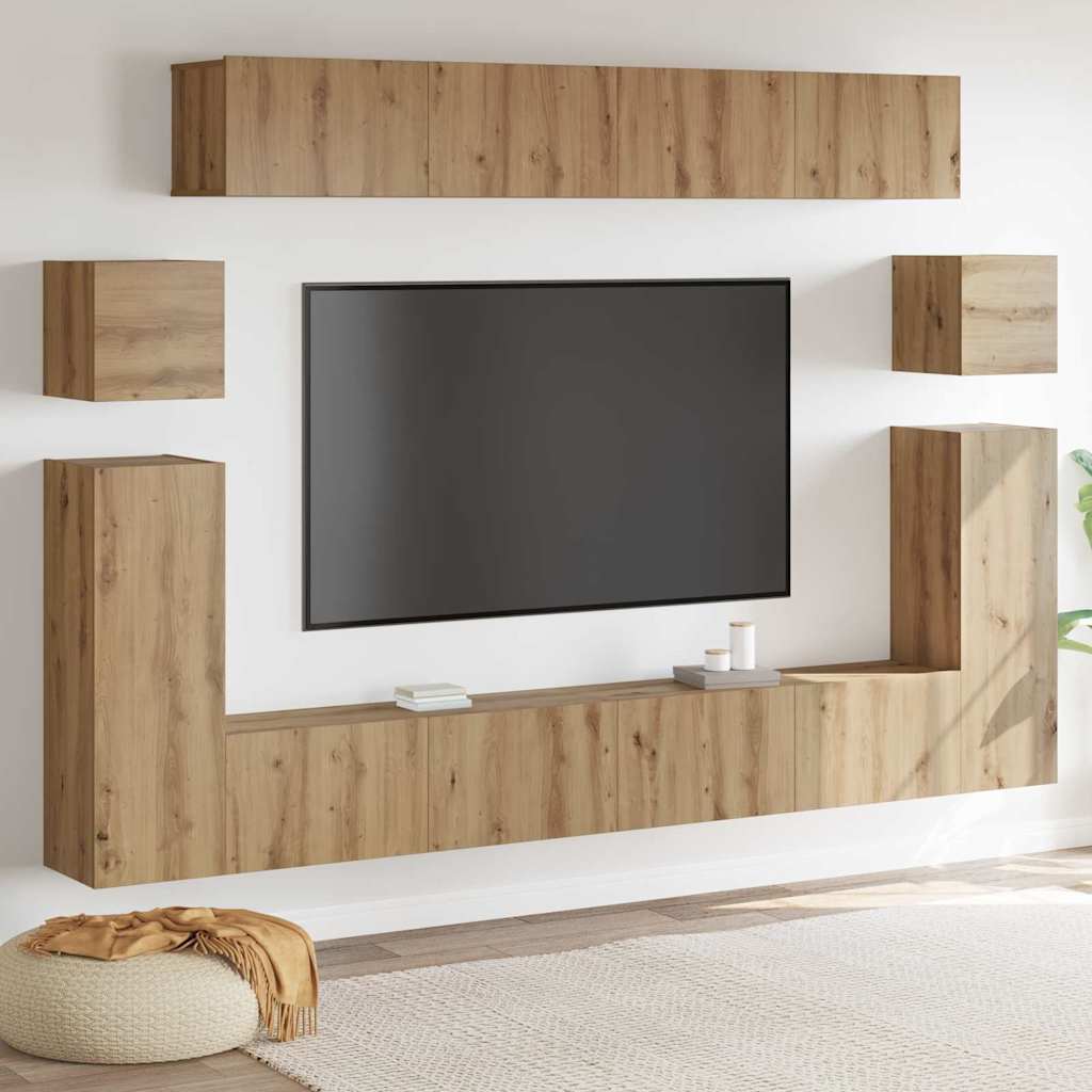 TV-Einheiten Wandmontiert 4 pcs Artisan-Eiche Holzwerkstoff