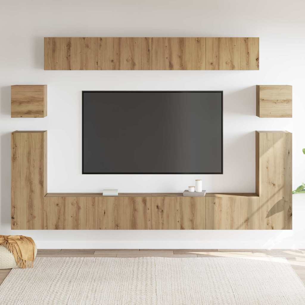 TV-Einheiten Wandmontiert 4 pcs Artisan-Eiche Holzwerkstoff