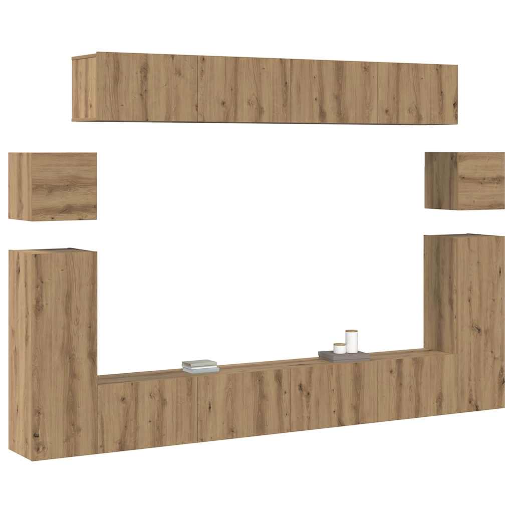 TV-Einheiten Wandmontiert 4 pcs Artisan-Eiche Holzwerkstoff