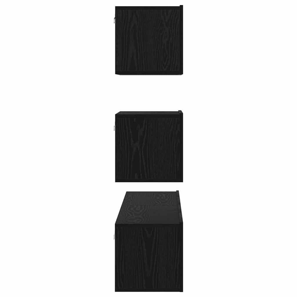 TV-Schrankset Wandmontiert 4 pcs Schwarze Eiche Holzwerkstoff