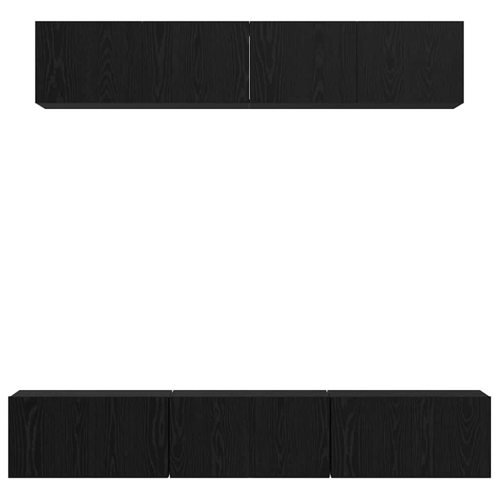 TV-Schrankset 5 pcs Schwarz Eichen-Optik Holzwerkstoff