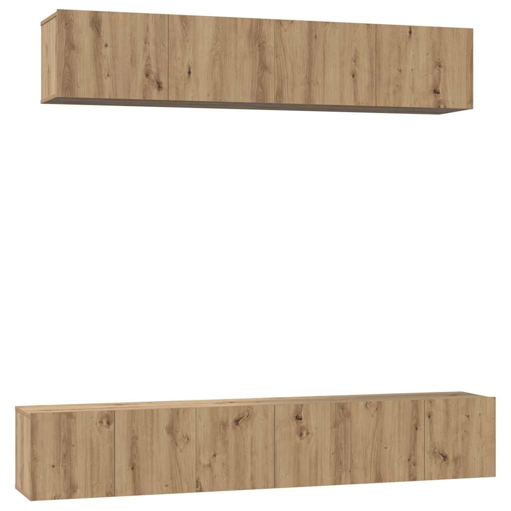 TV-Schrankset Wandmontiert 5 pcs Artisan-Eiche Holzwerkstoff
