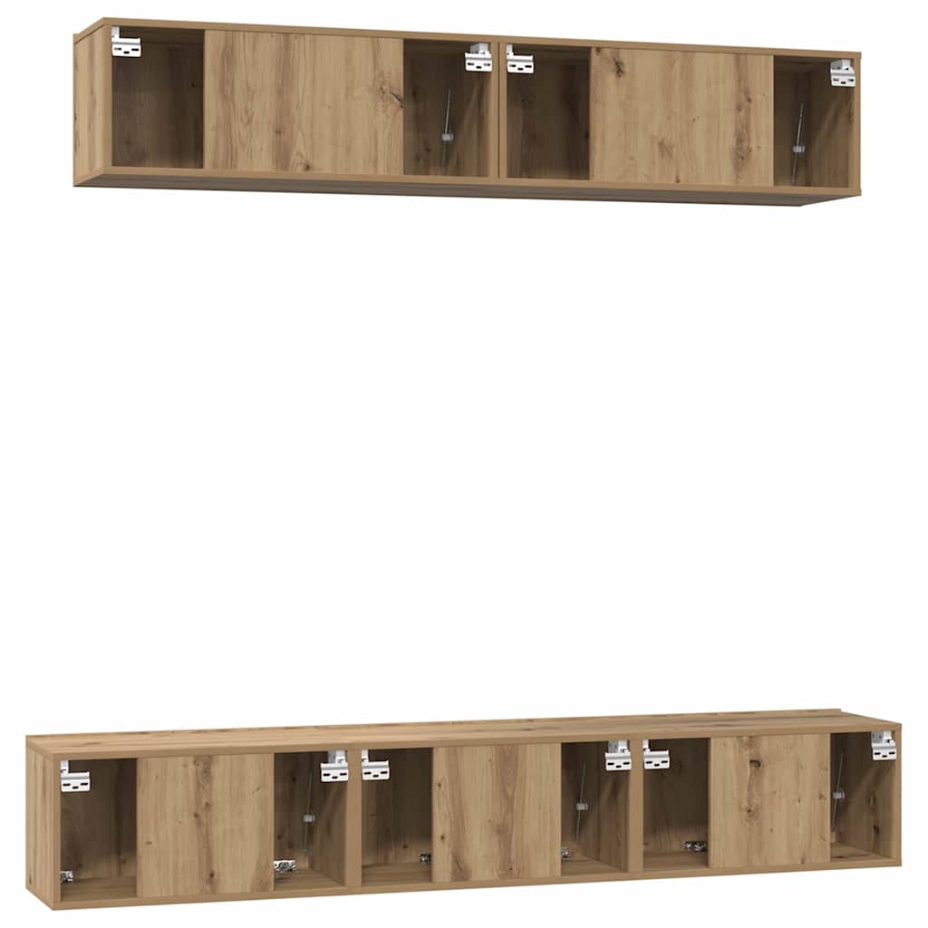 TV-Schrankset Wandmontiert 5 pcs Artisan-Eiche Holzwerkstoff