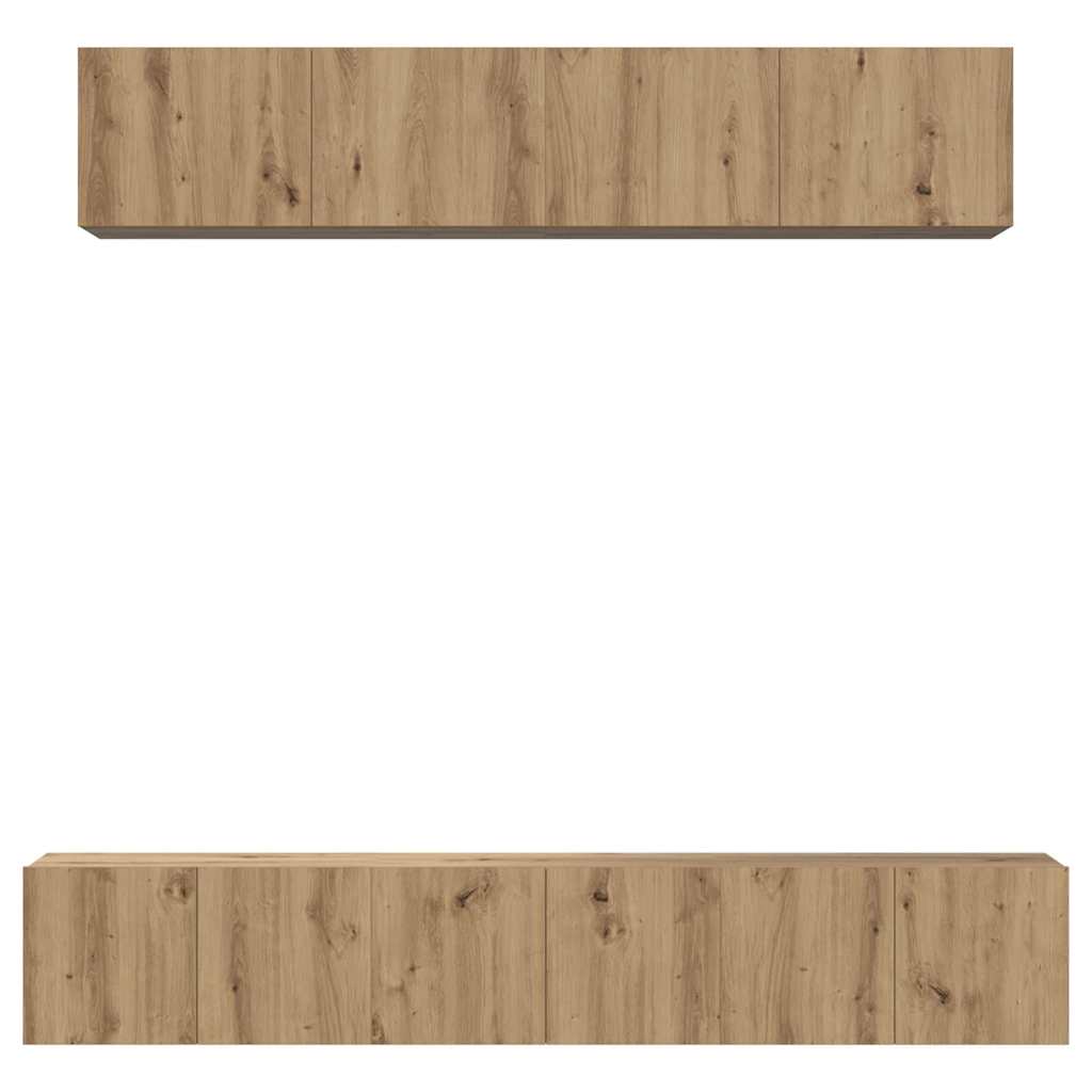 TV-Schrankset Wandmontiert 5 pcs Artisan-Eiche Holzwerkstoff
