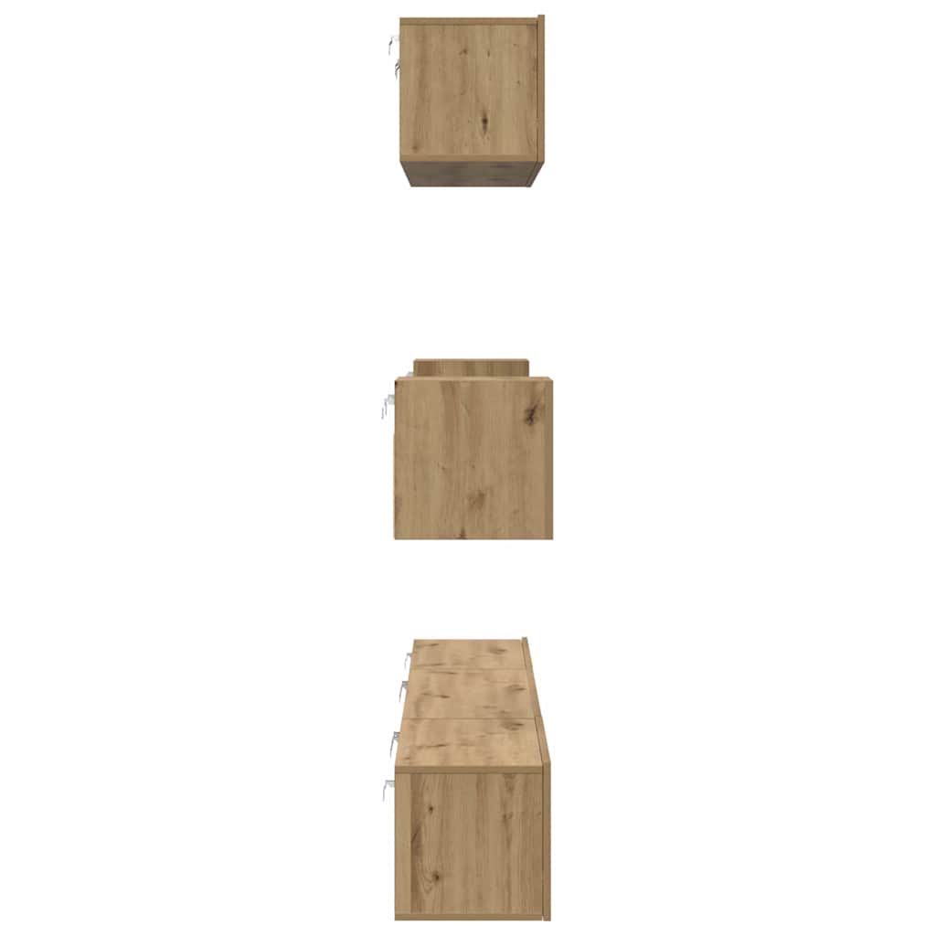 TV-Schrankset Wandmontiert 7 pcs Artisan-Eiche Holzwerkstoff