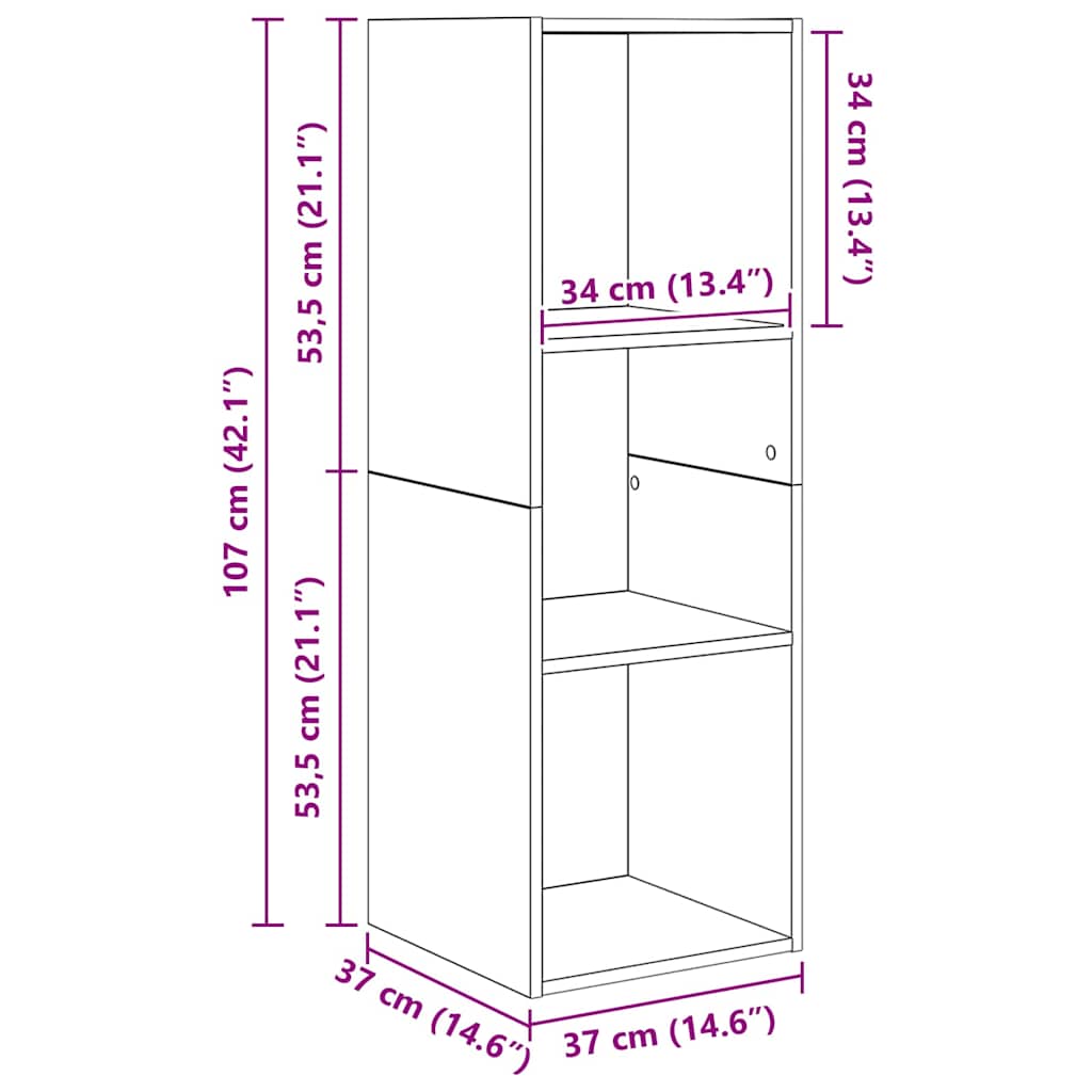 TV-Schrankset 3 pcs Schwarz Eichen-Optik Holzwerkstoff
