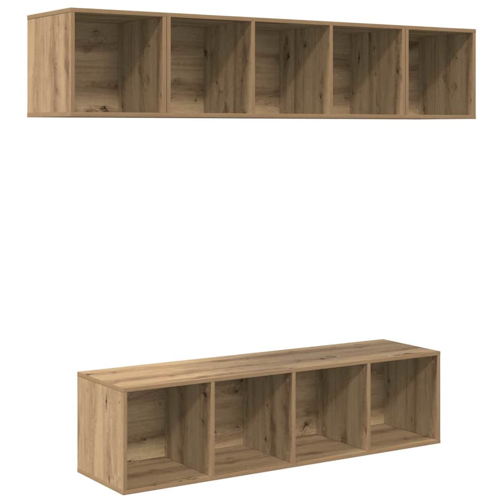 TV-Schrankset Wandmontiert 4 pcs Artisan-Eiche Holzwerkstoff