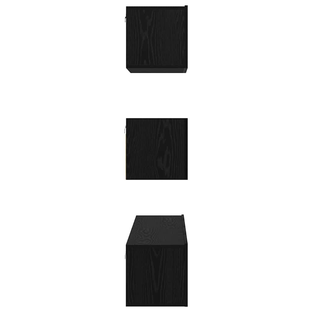 TV-Schrankset 4 pcs Schwarz Eichen-Optik Holzwerkstoff