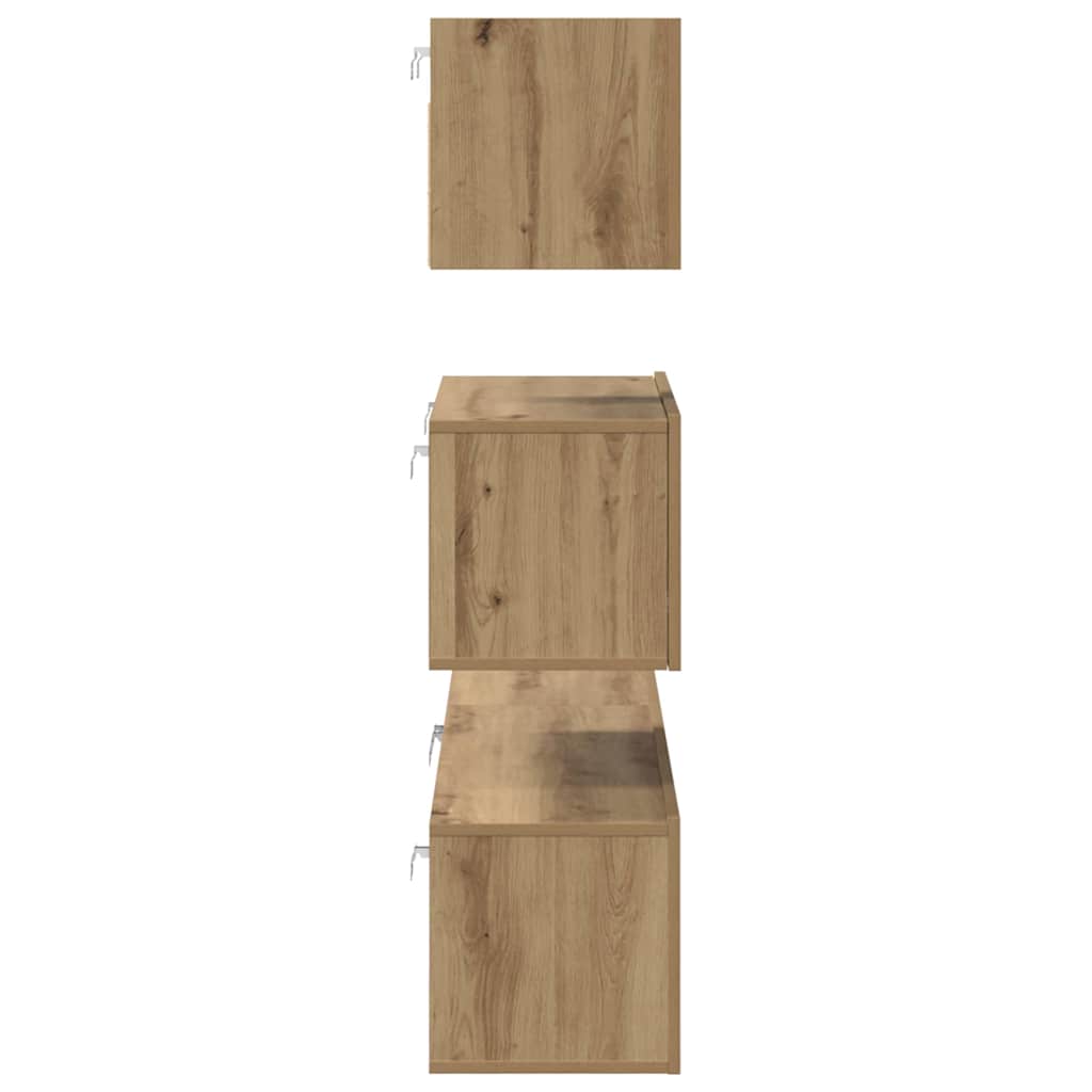 TV-Schrankset Wandmontiert 4 pcs Artisan-Eiche Holzwerkstoff
