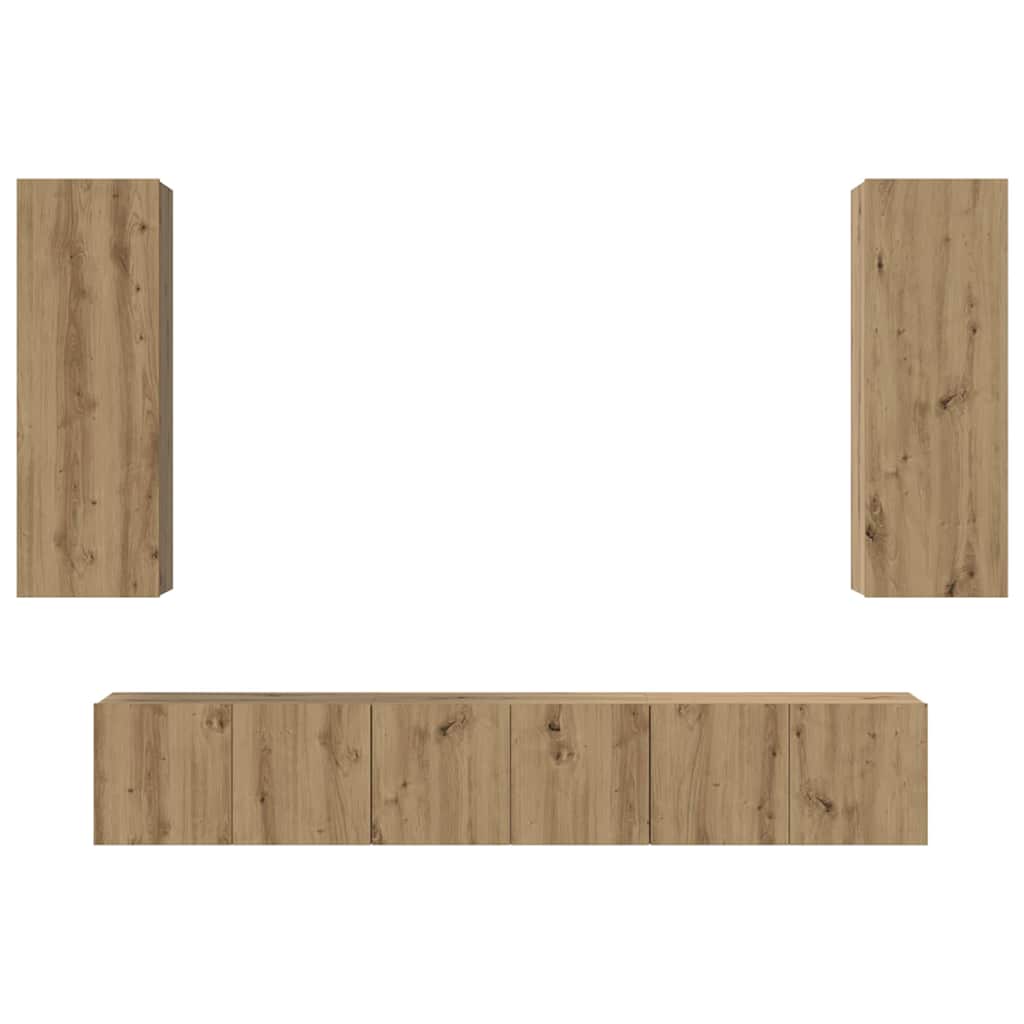 TV-Schrankset Wandmontiert 5 pcs Artisan-Eiche Holzwerkstoff