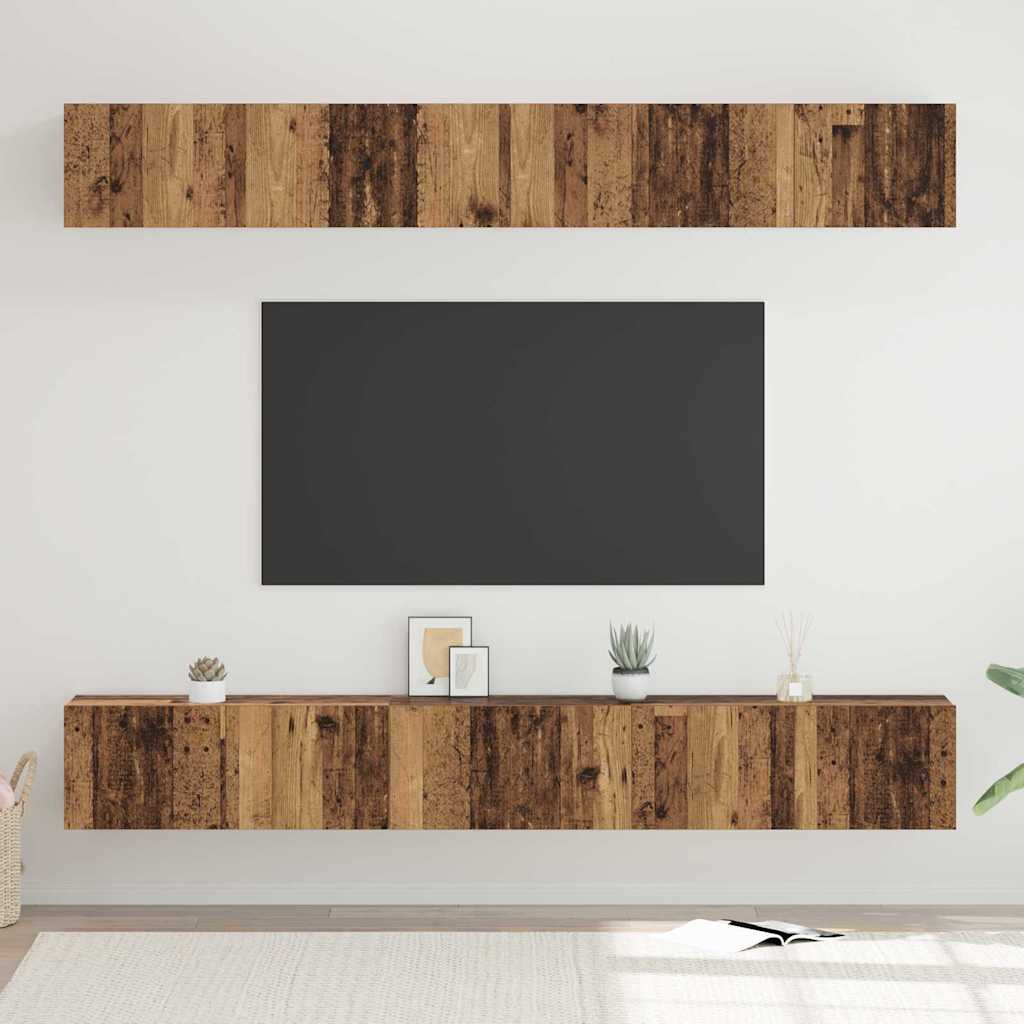 TV-Schrankset Wandmontiert 6 pcs Altholz Holzwerkstoff