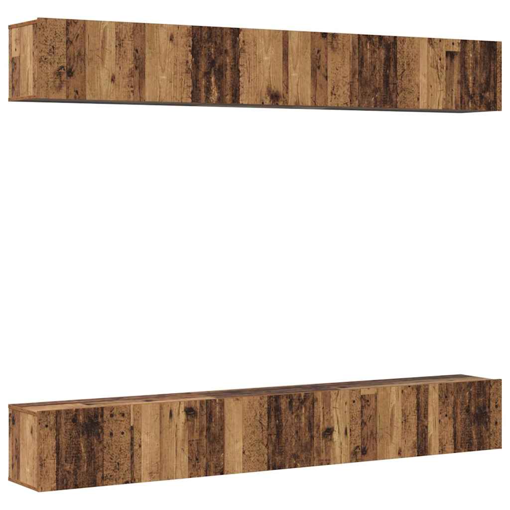 TV-Schrankset Wandmontiert 6 pcs Altholz Holzwerkstoff
