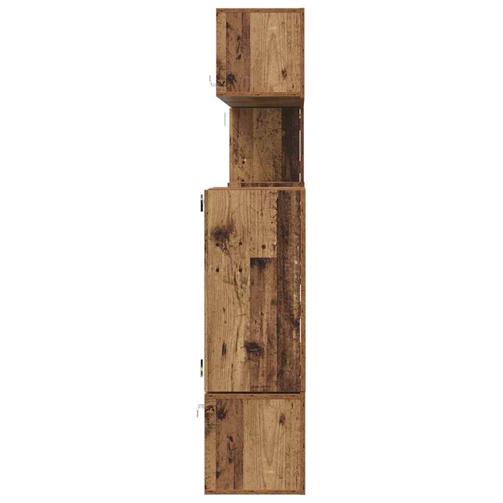 TV-Einheiten Wandmontiert 4 pcs Altholz Holzwerkstoff