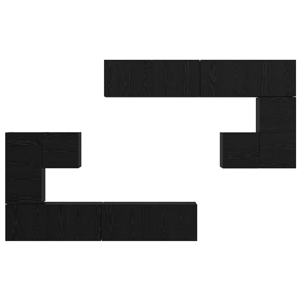 TV-Einheiten 4 pcs Schwarz Eichen-Optik Holzwerkstoff