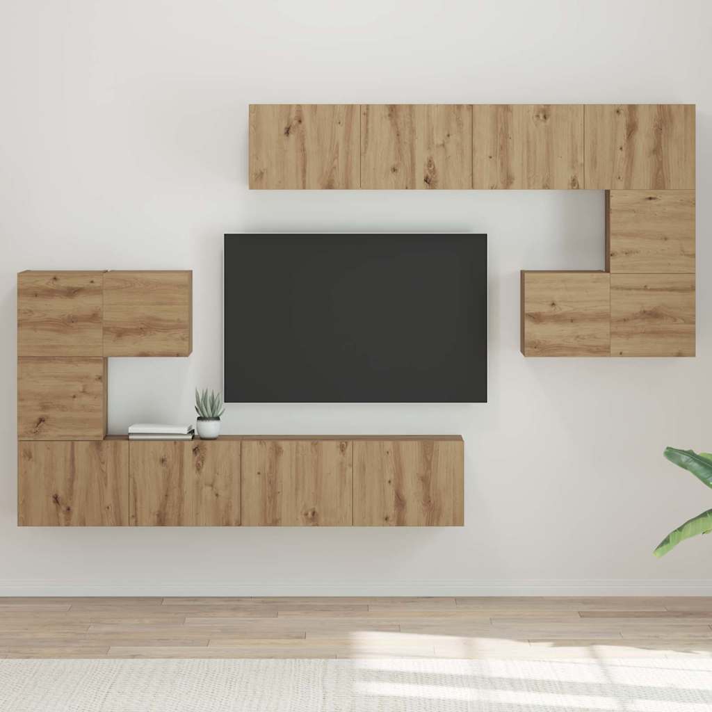 TV-Einheiten Wandmontiert 4 pcs Artisan-Eiche Holzwerkstoff