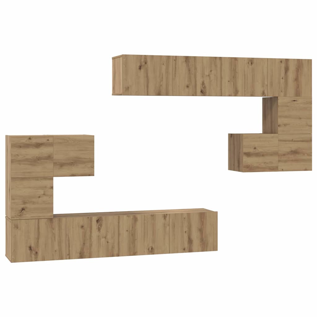 TV-Einheiten Wandmontiert 4 pcs Artisan-Eiche Holzwerkstoff