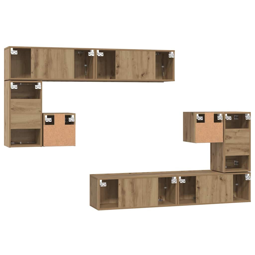TV-Einheiten Wandmontiert 4 pcs Artisan-Eiche Holzwerkstoff